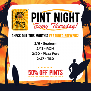 Pint Night Woodstock's Pizza